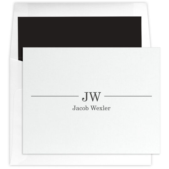 Executive Initials Folded Note Cards - Letterpress